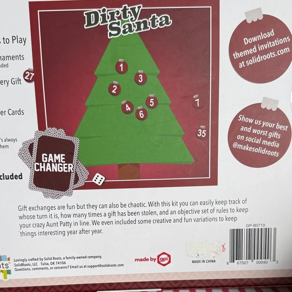 Dirty Santa Party Kit - Red and Yellow